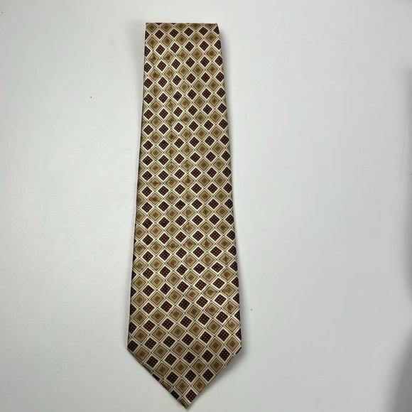 Men's Boss Hugo Boss Neutral Geometric  Tie - Picture 6 of 7